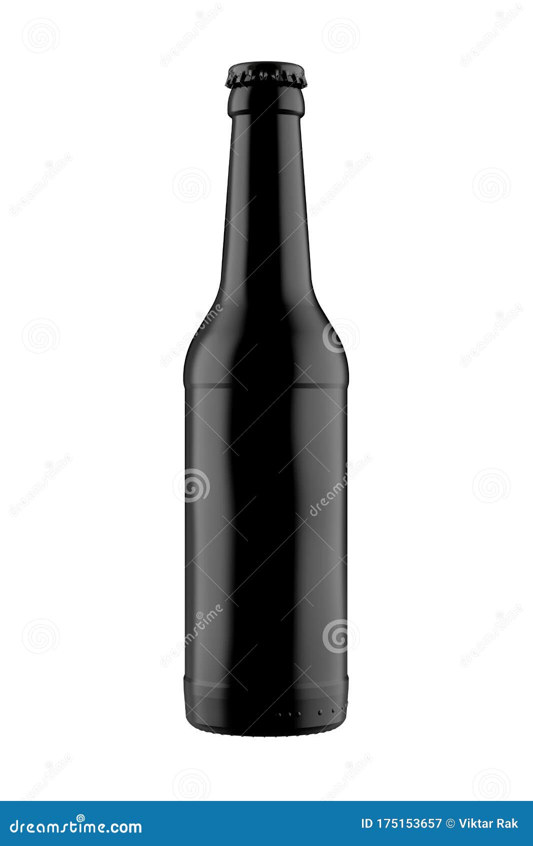 Download Black 12 Oz Beer Or Water Bottle Isolated On White Stock Illustration Illustration Of Cool Mockup 175153657