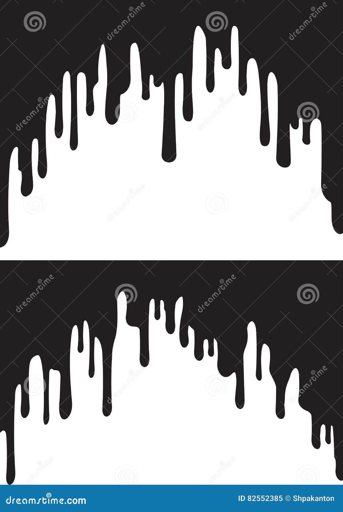 Black Paint Drips Vector Illustration For Your Design Stock