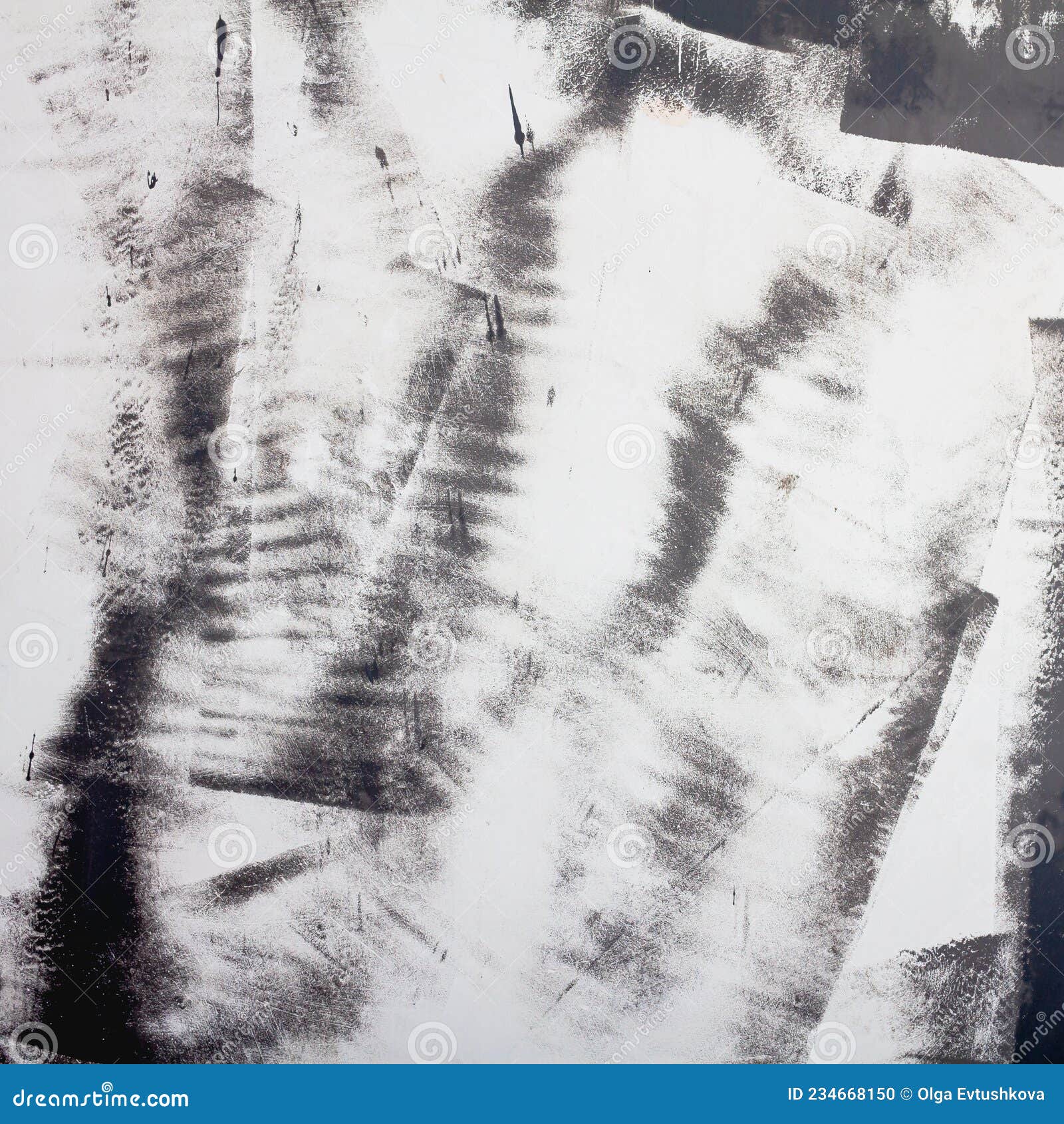 The Black Paint is Rolled Out with a Roller on a White Wall with Gaps