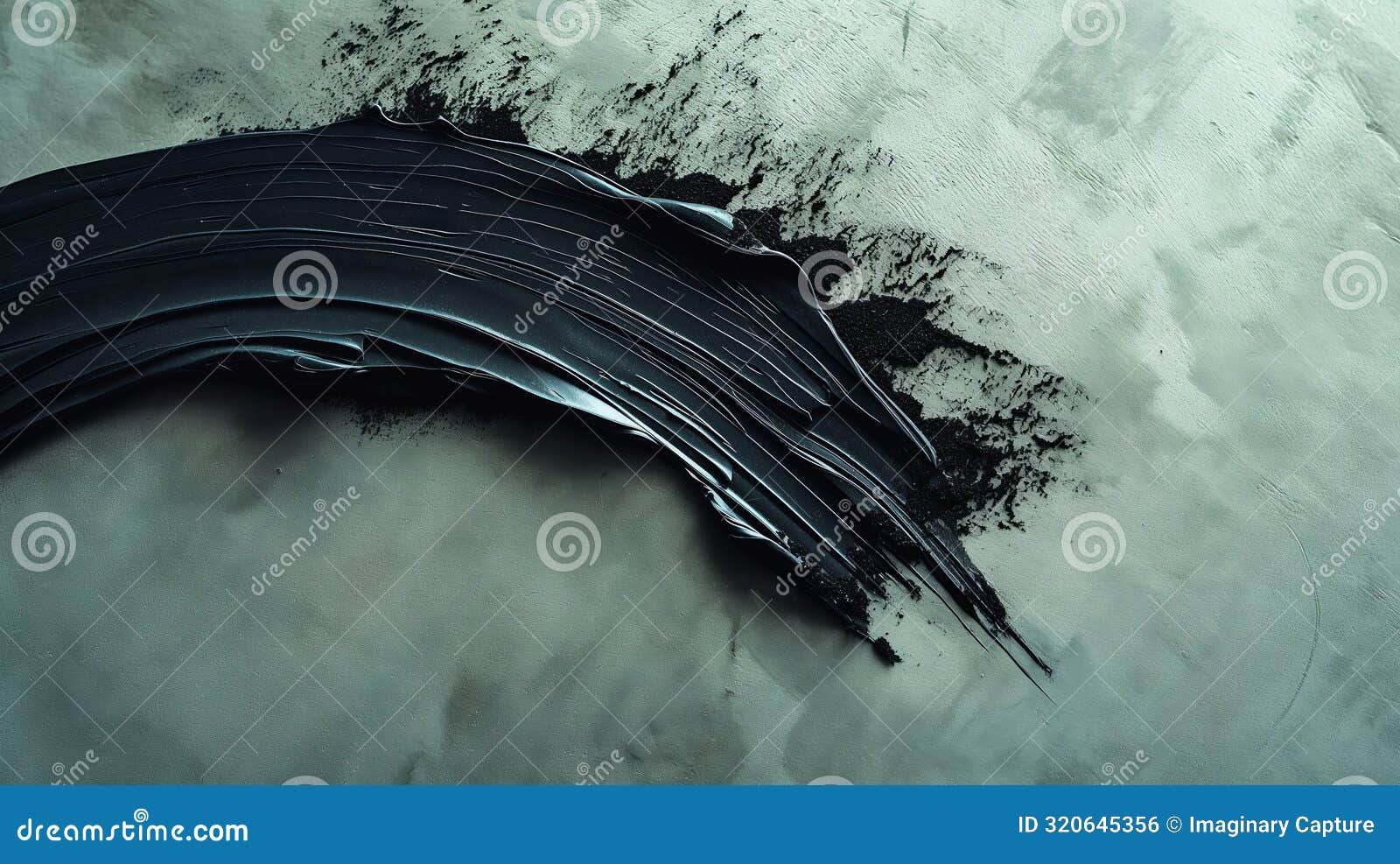 A Black Paint Splatter on a Grey Surface Stock Photo Image of water