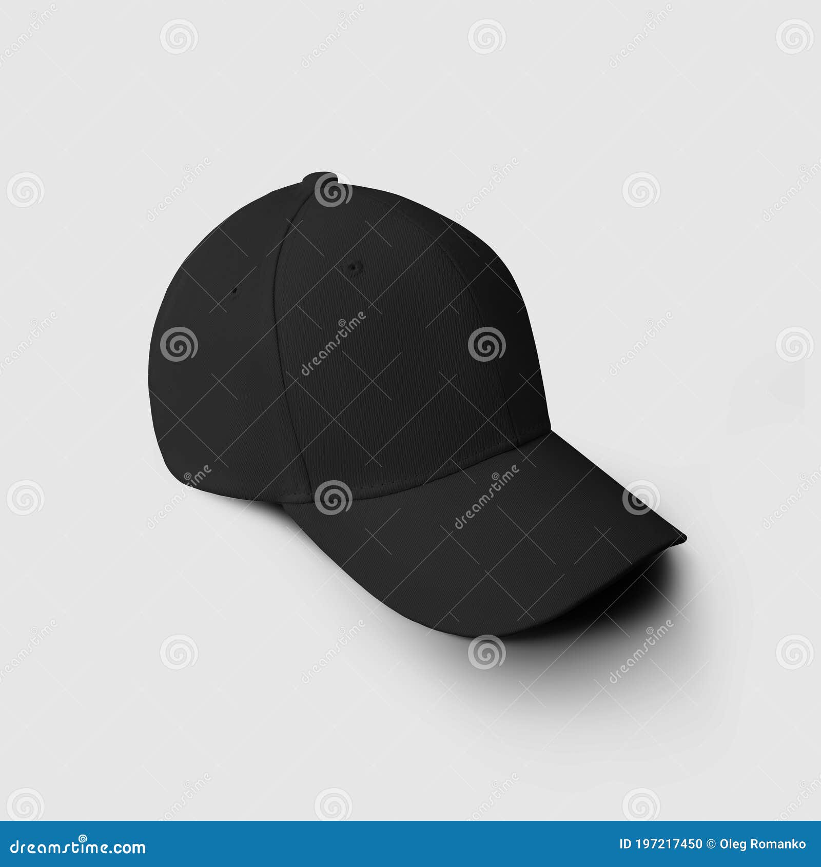 Download Black Panama Mockup Isolated On White Background, Blank Hat With Visor For Design And Pattern ...