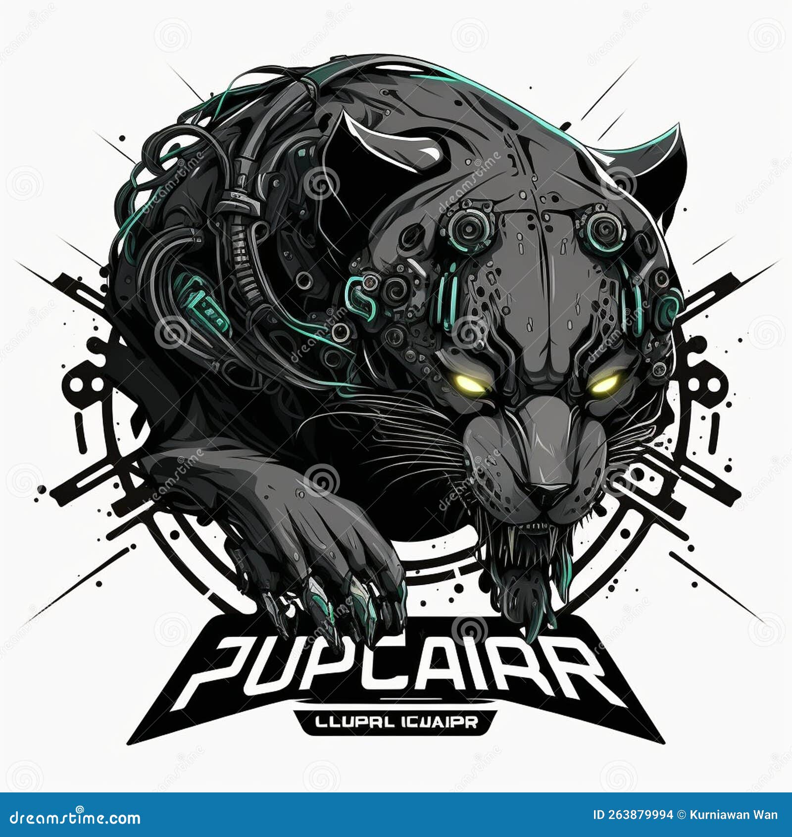 black panther monster cyberpunk style  logo esport