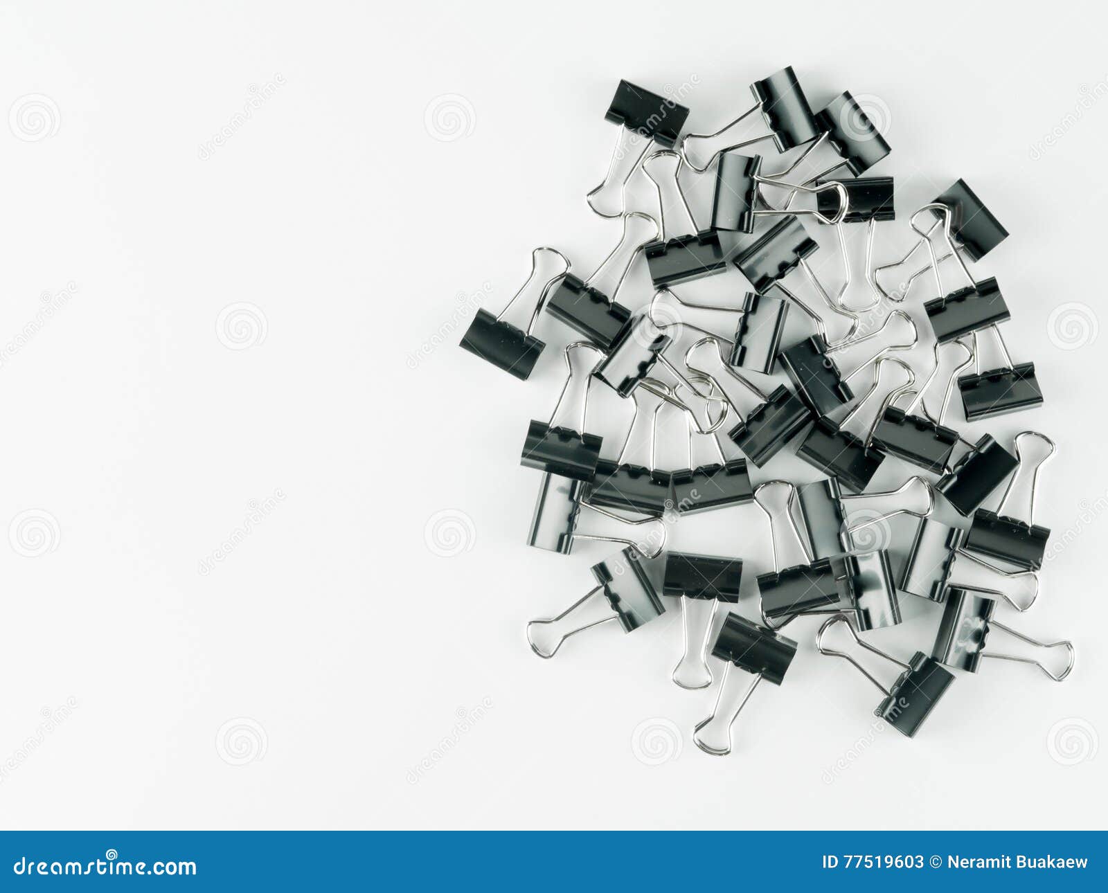 Black Paper Clip Isolated on White Background. Stock Image Image of