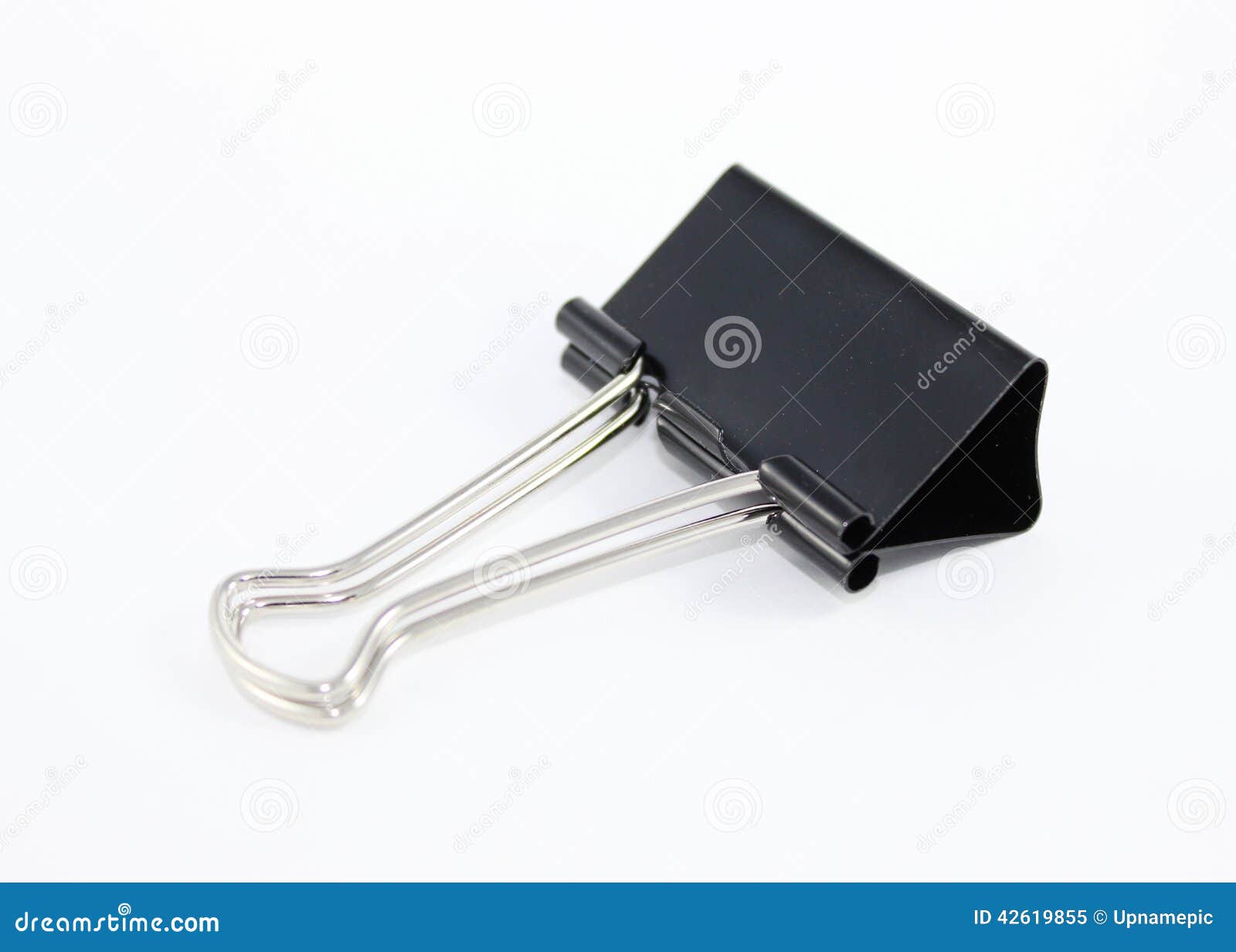 Black Paper Clip Isolated On White Background. Stock Image Image of