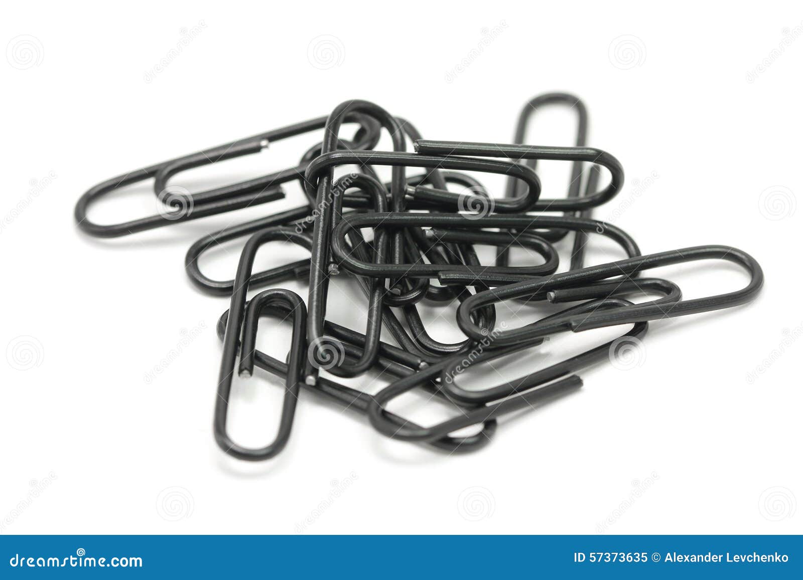 Black paper clips o stock image. Image of isolated, little 57373635
