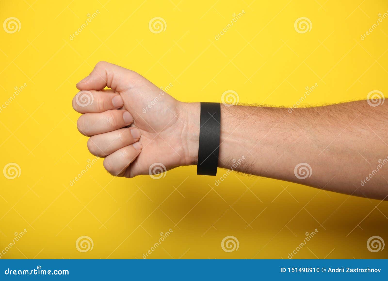 Download Black Paper Wristband Mockup, Event Bracelet On Hand ...