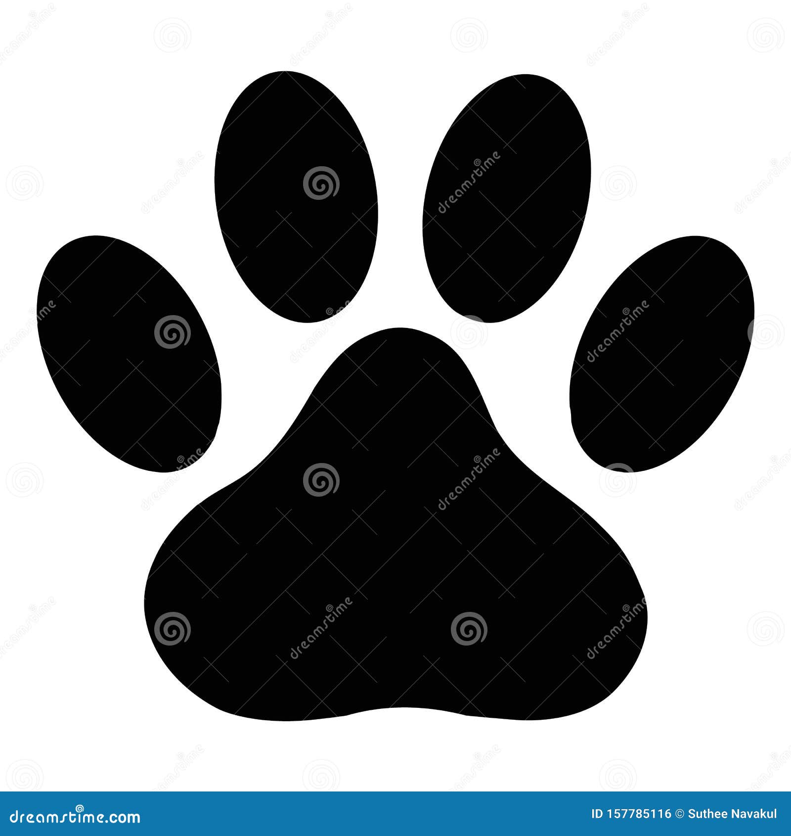 Black Paw Print Icon on White Background. Flat Style. Dog or Cat Paw Print  Icon for Your Web Site Design, Logo, App, UI Stock Illustration -  Illustration of background, graphic: 157785116