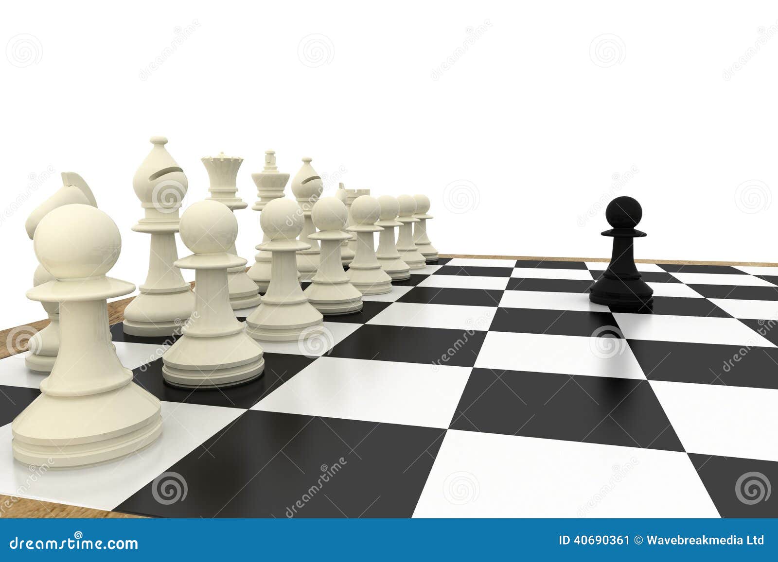 Black Pawn Facing White Pieces Stock Illustration - Illustration of ...