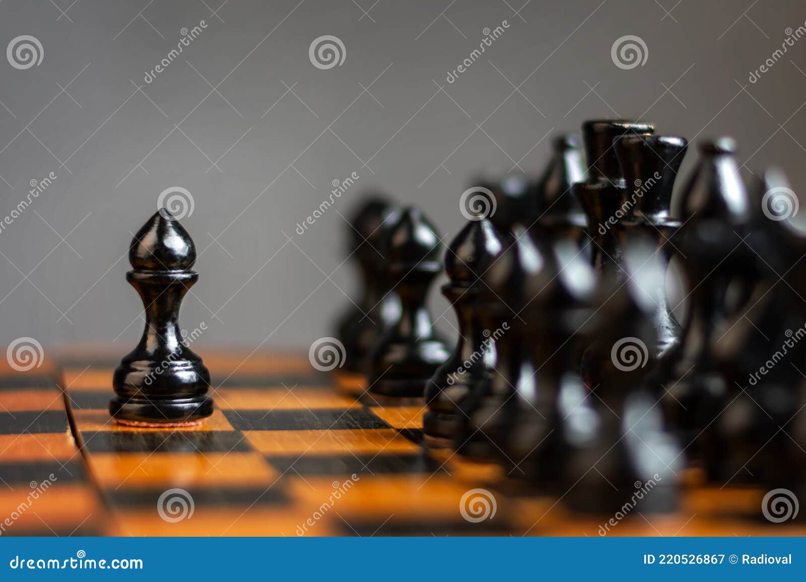 Black Pawn In Front Of The Chess Pieces Strategy Concept Correct