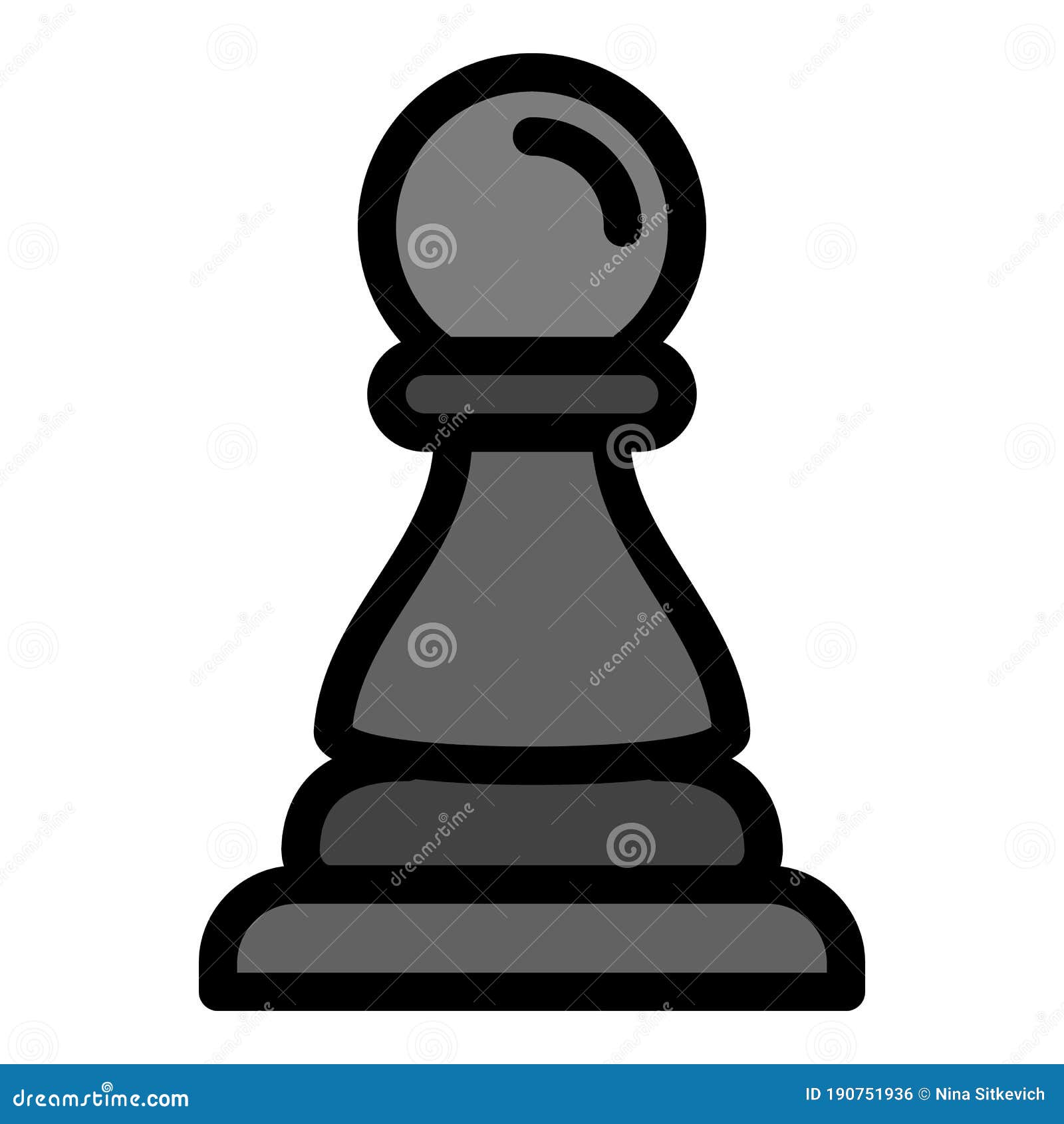 Black pawn chess piece Royalty Free Vector Image