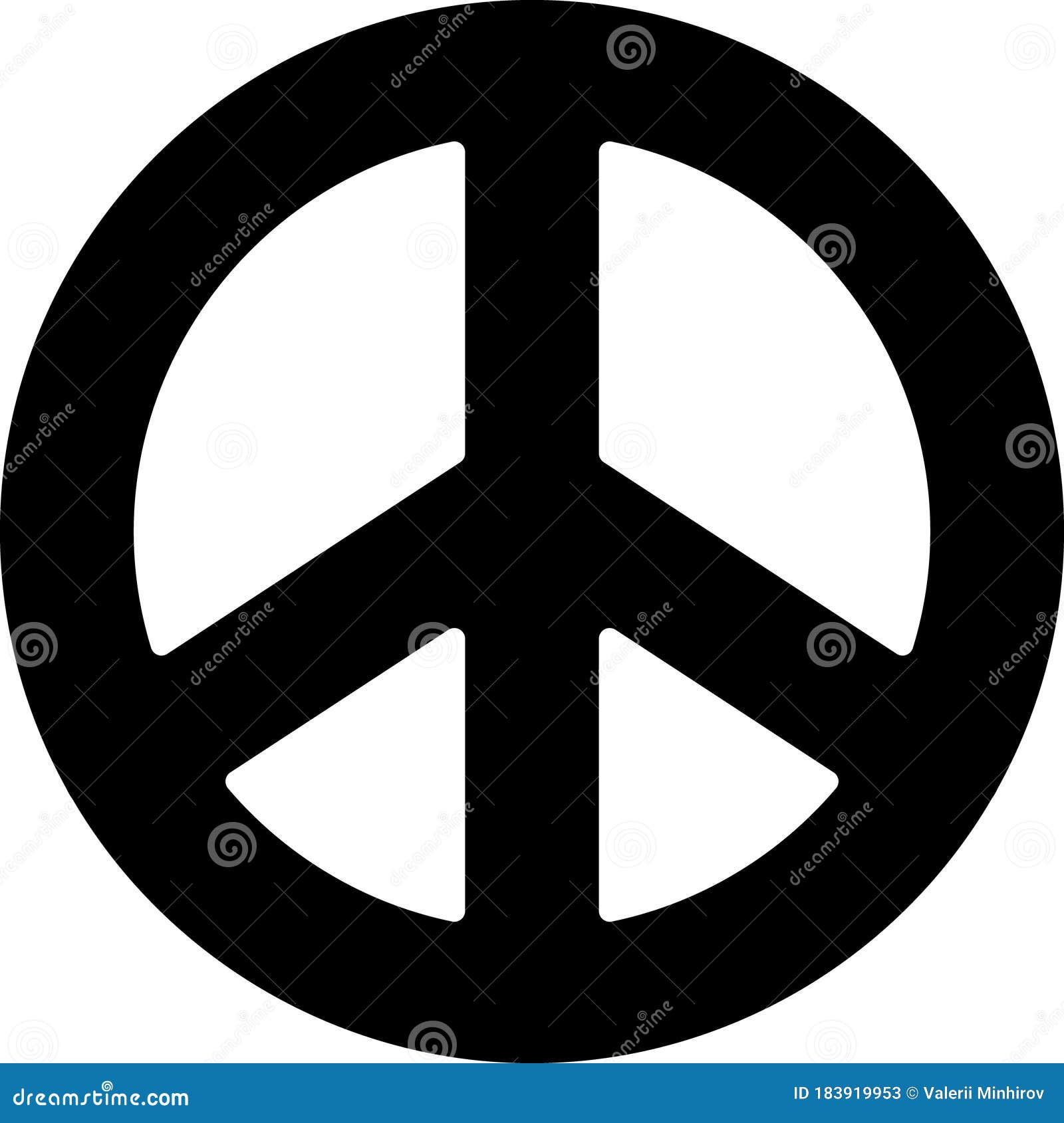 Black Peace Icon Isolated on White Background. Hippie Symbol of Peace Stock  Vector - Illustration of drawing, sign: 183919953