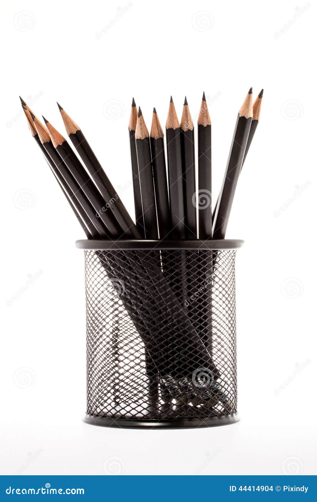 Black Pencil Holder with Pencils Stock Photo Image of write, wood