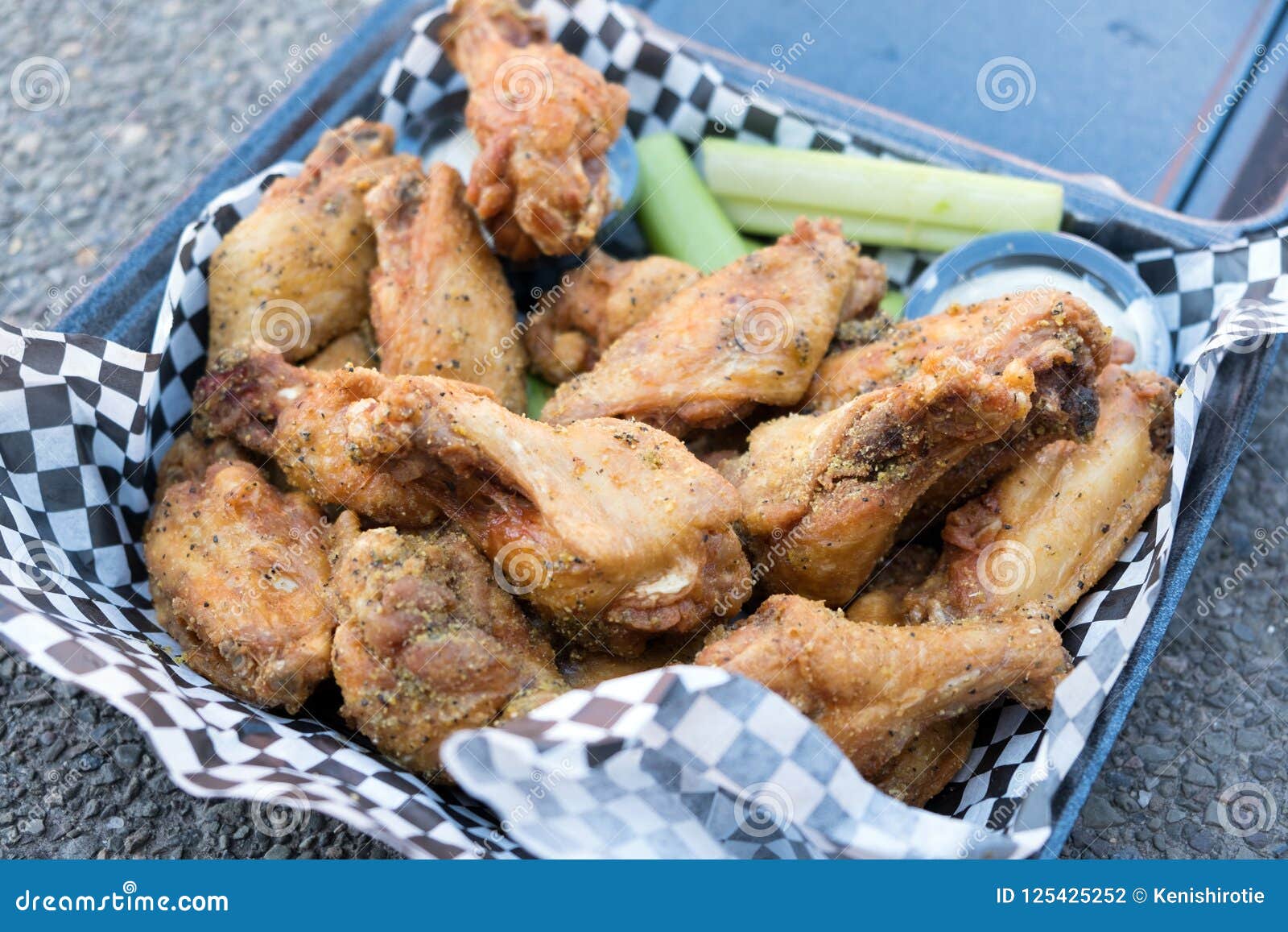 Black Pepper Buffalo Wings Chicken in Basket Stock Photo Image of