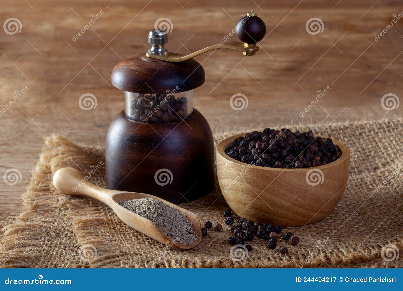 Black Pepper and Pepper Grinder Stock Image Image of blood, natural