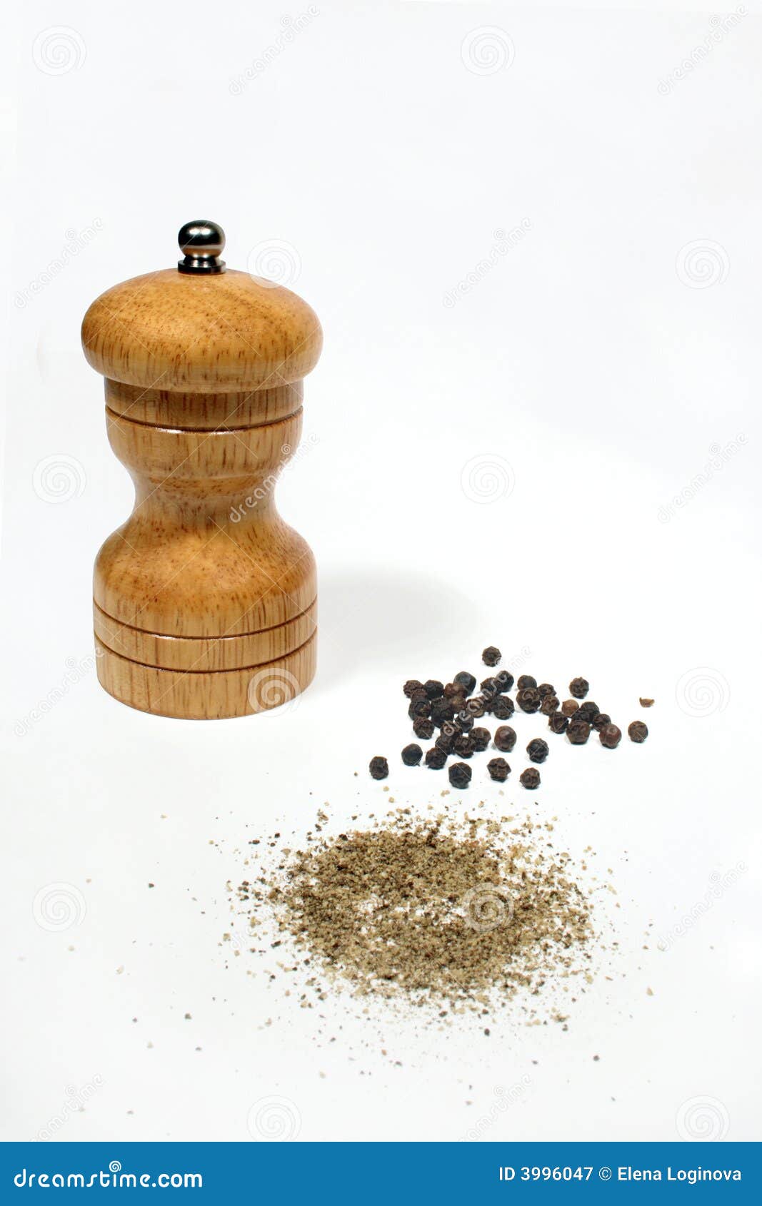 Black pepper and mill stock image. Image of peppercorn 3996047