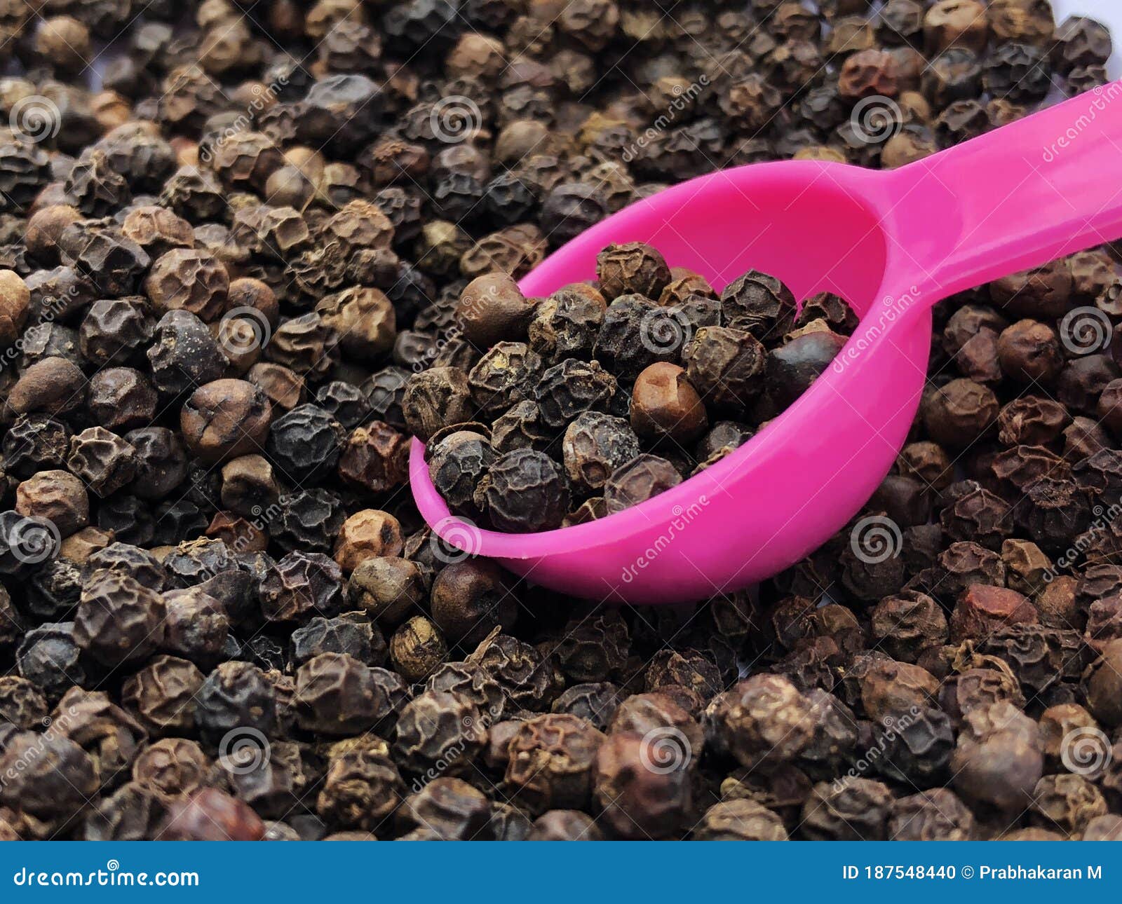 Black Pepper in a Plastic Spoon Stock Photo Image of agriculture