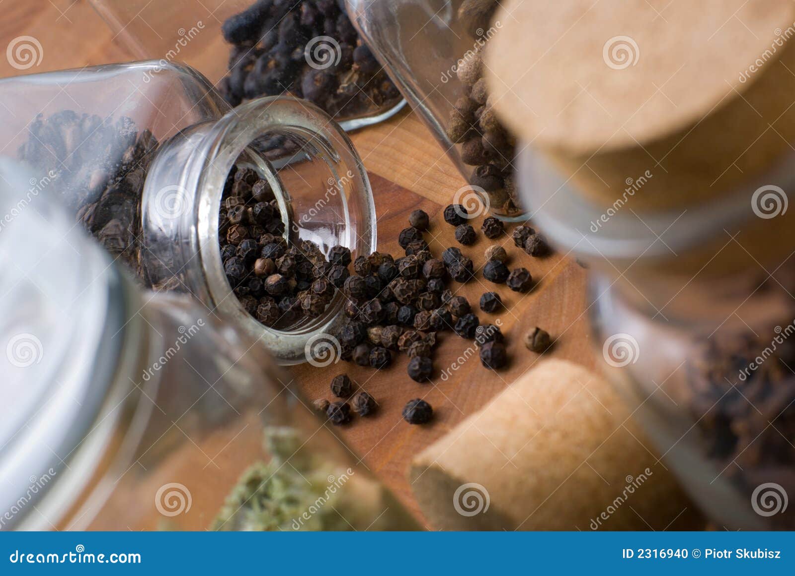 Black pepper spilled. stock photo. Image of food, healthy 2316940