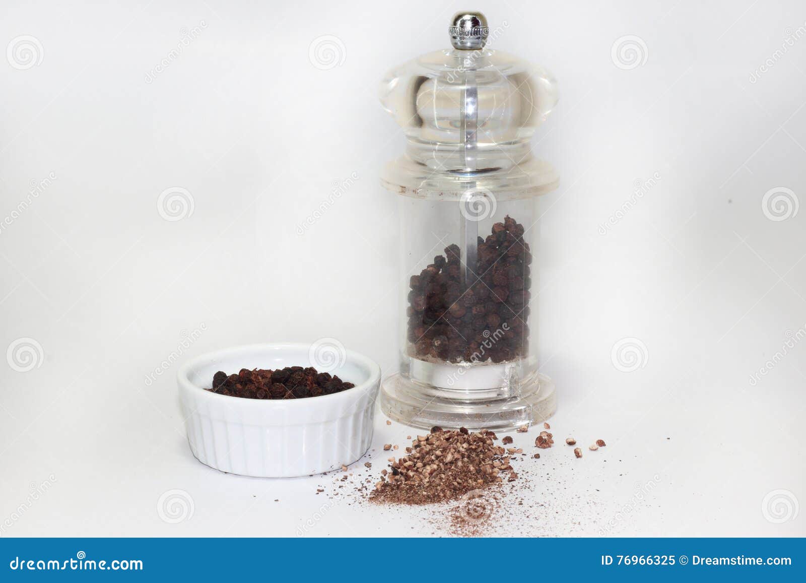 Black Peppercorn with Mill on White Background Stock Image Image of grain, healthy 76966325