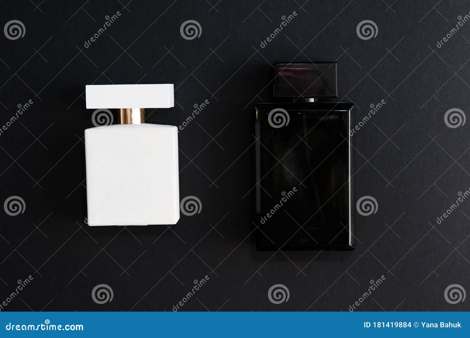 Download Black Perfume Bottle With Water Drops On A Black ...