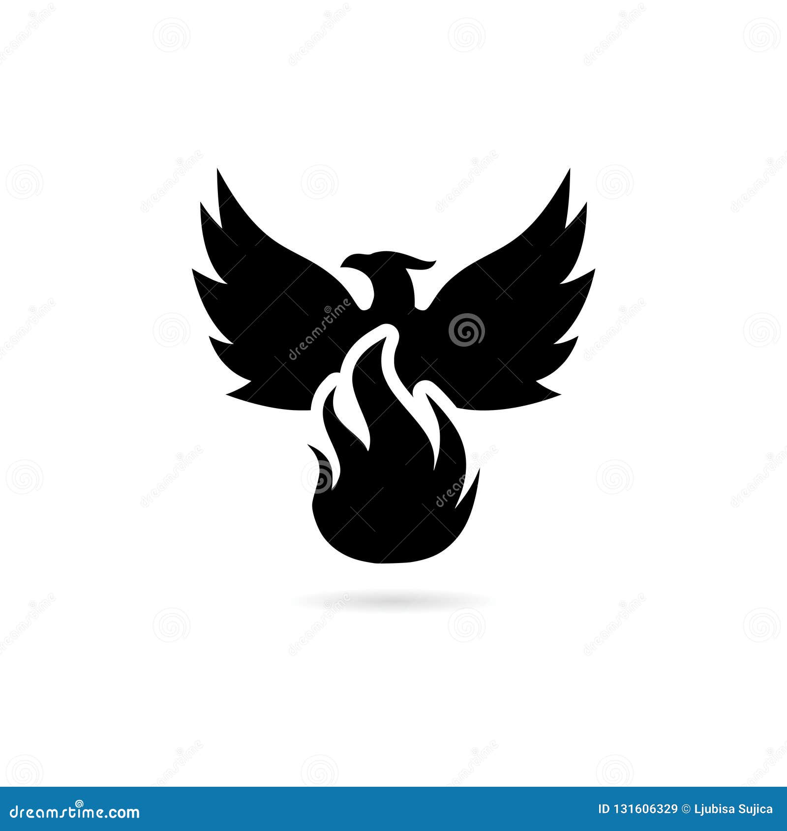 Blue Phoenix Logos Clipart Black And White Download - Phoenix