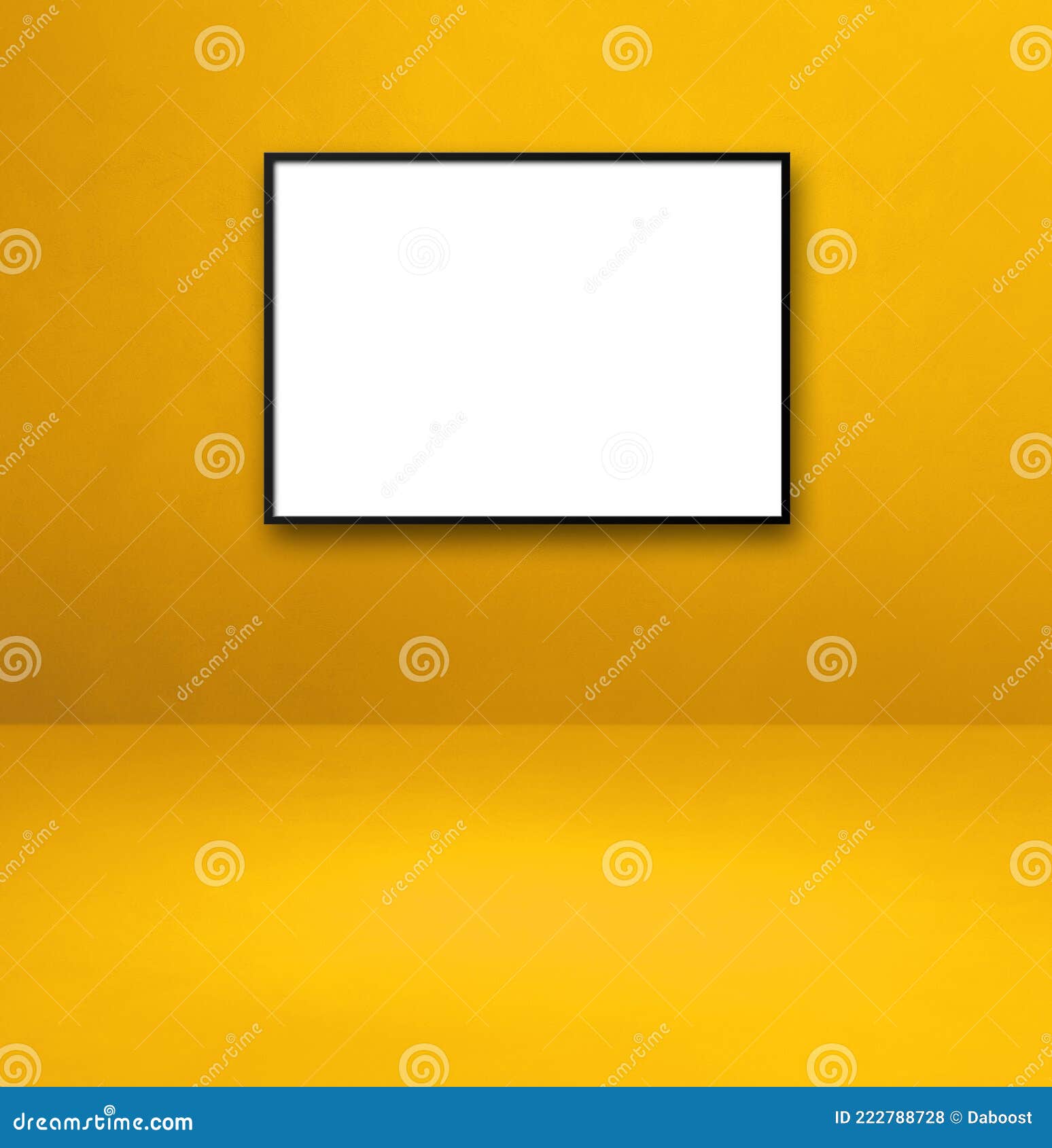 Black Picture Frame Hanging on a Yellow Wall Stock Photo Image of