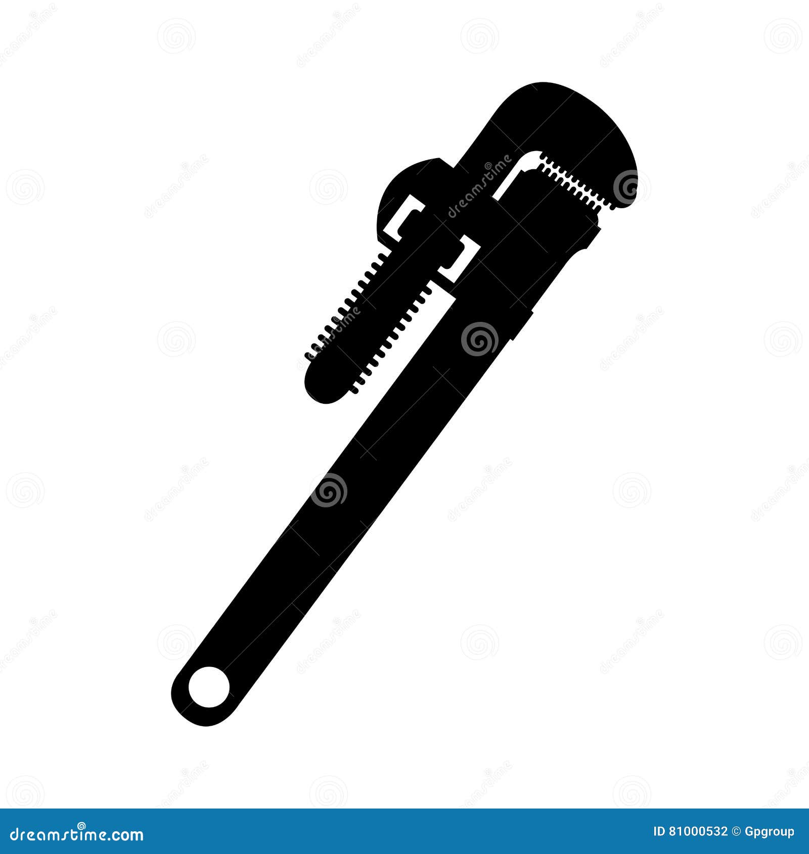 Monkey wrench glyph icon Royalty Free Vector Image