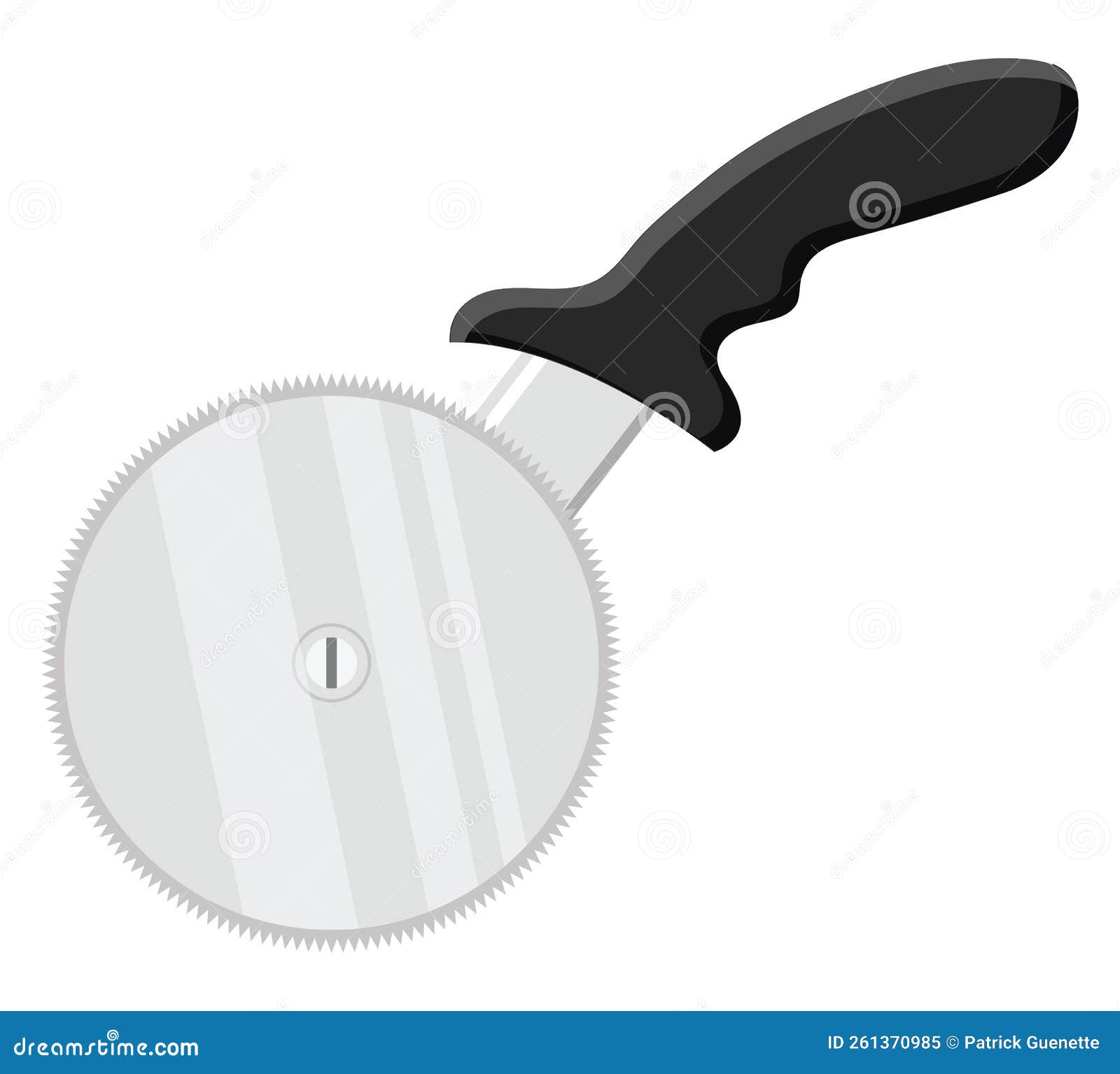 Black pizza cutter, icon stock vector. Illustration of round 261370985
