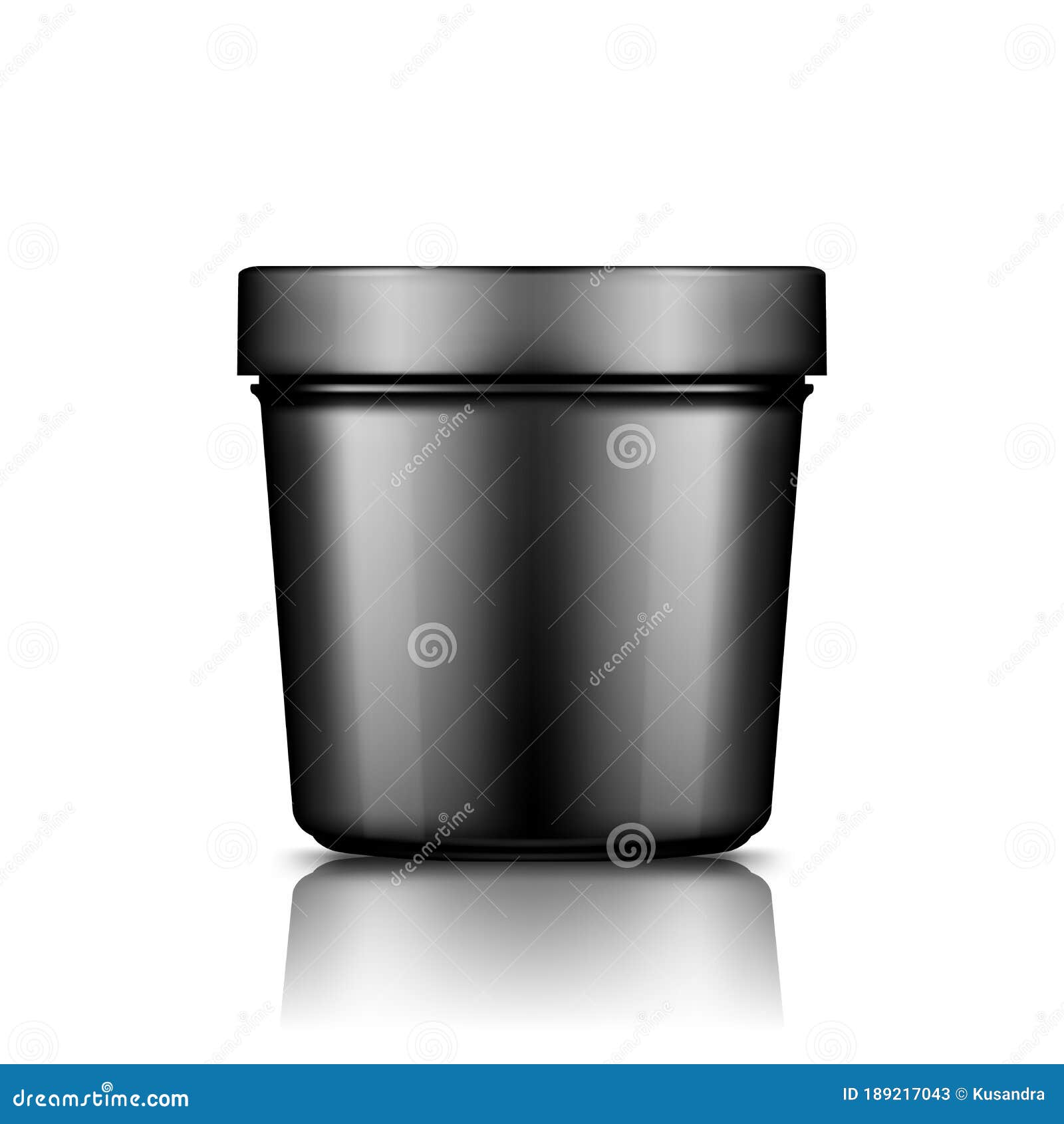 Download Black Plastic Bucket Mockup Isolated From Background: Ice Cream, Butter Or Yogurt Container ...