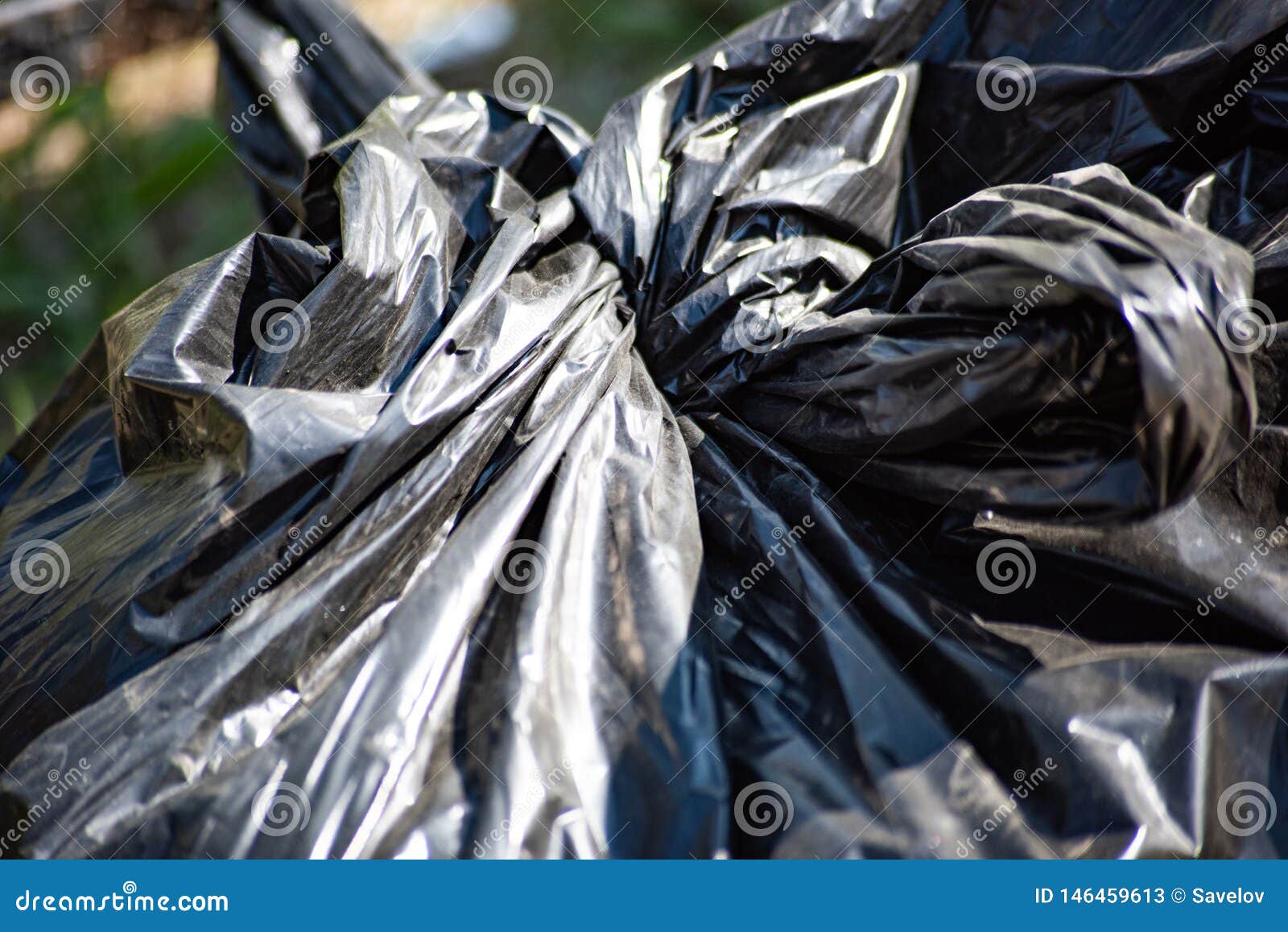 Black Plastic Garbage Bag Stock Image Image of rubbish, black 146459613