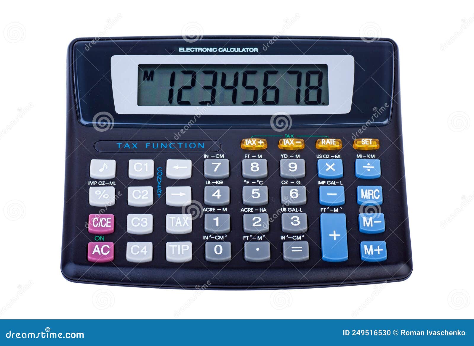 Black Plastic Digital Calculator, Isolated on a White Stock Photo Image of mathematics