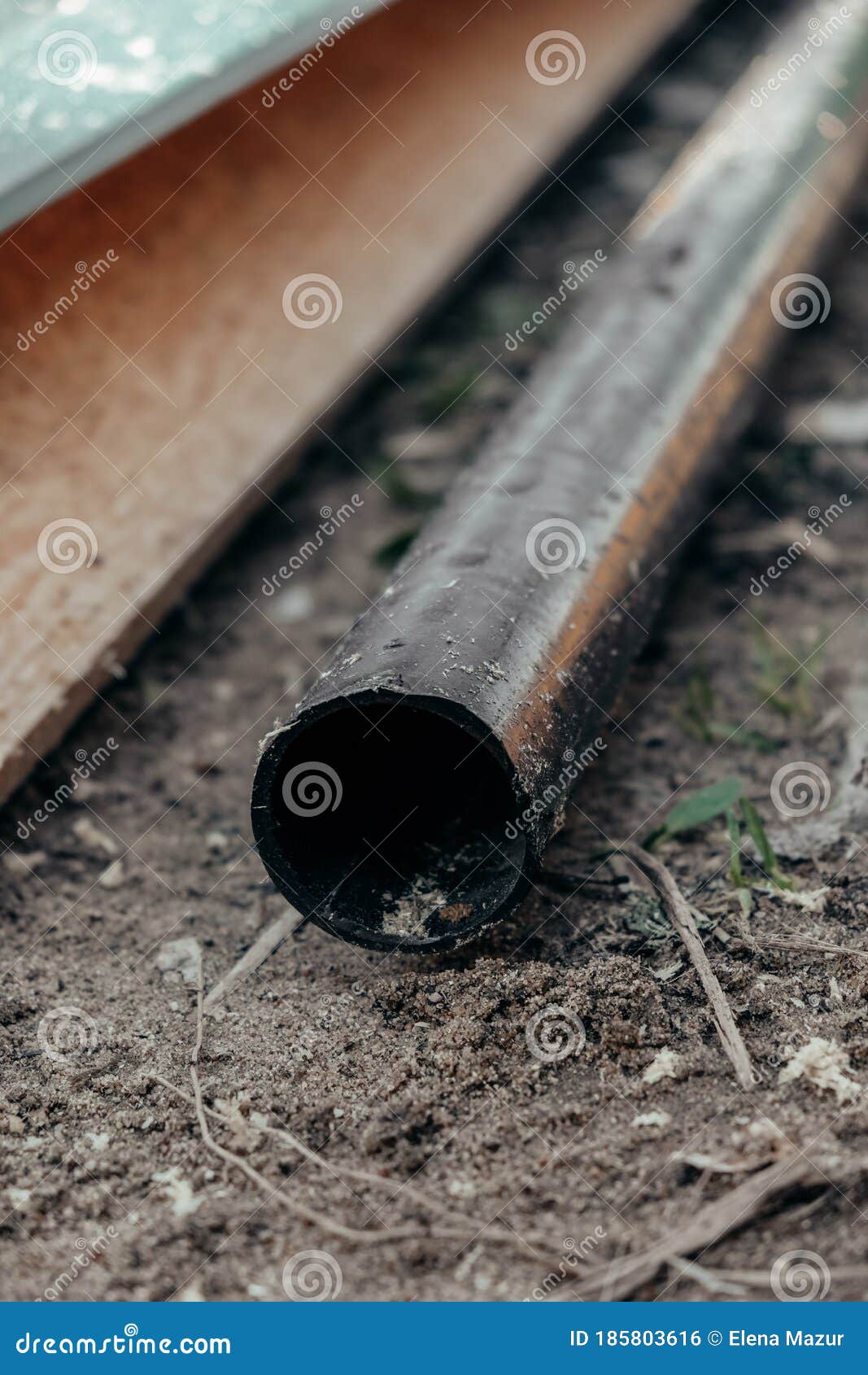 Black Plastic Pipe for Construction Stock Photo Image of partition