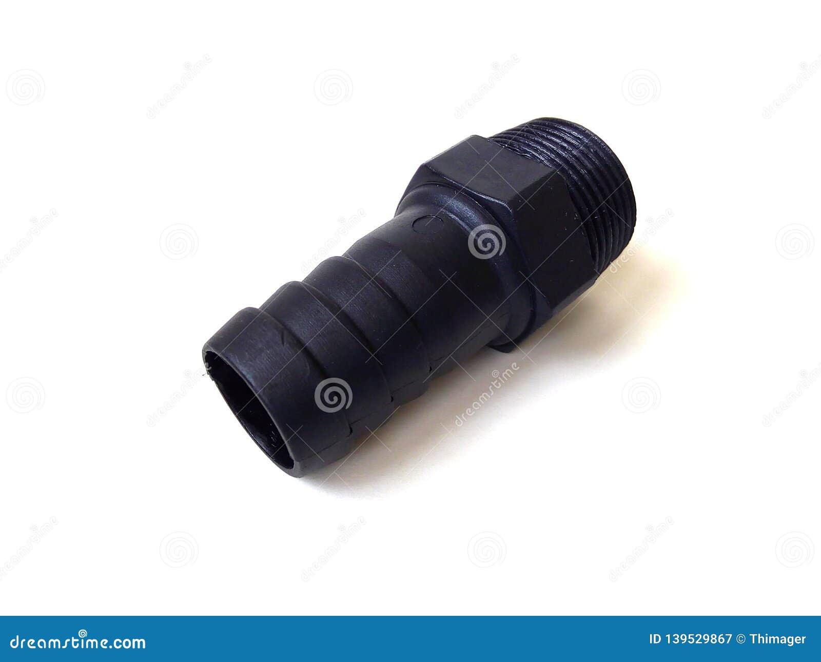 Black Plastic Pipe Fitting. Stock Image Image of decoration, detail