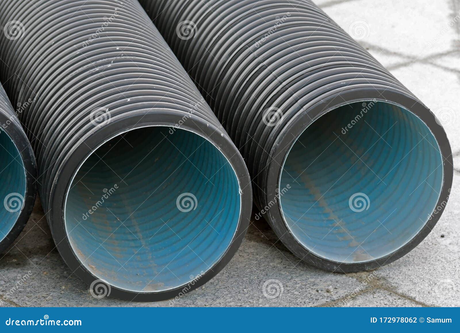 Black Plastic Pipes for Water Supply Stock Photo Image of polyvinyl