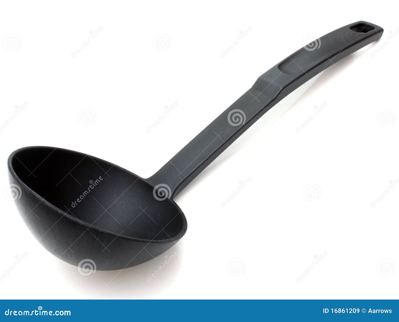 Black plastic soup ladle stock image. Image of lunch 16861209