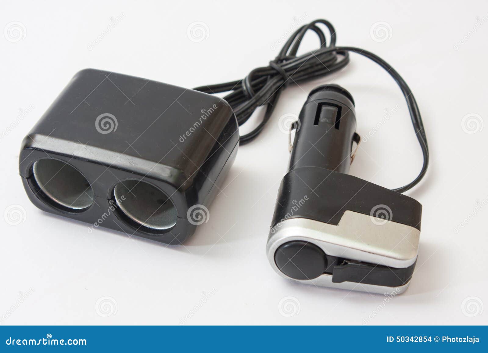 Black Plastic Usb and Lighter Charger for Car Stock Photo Image of