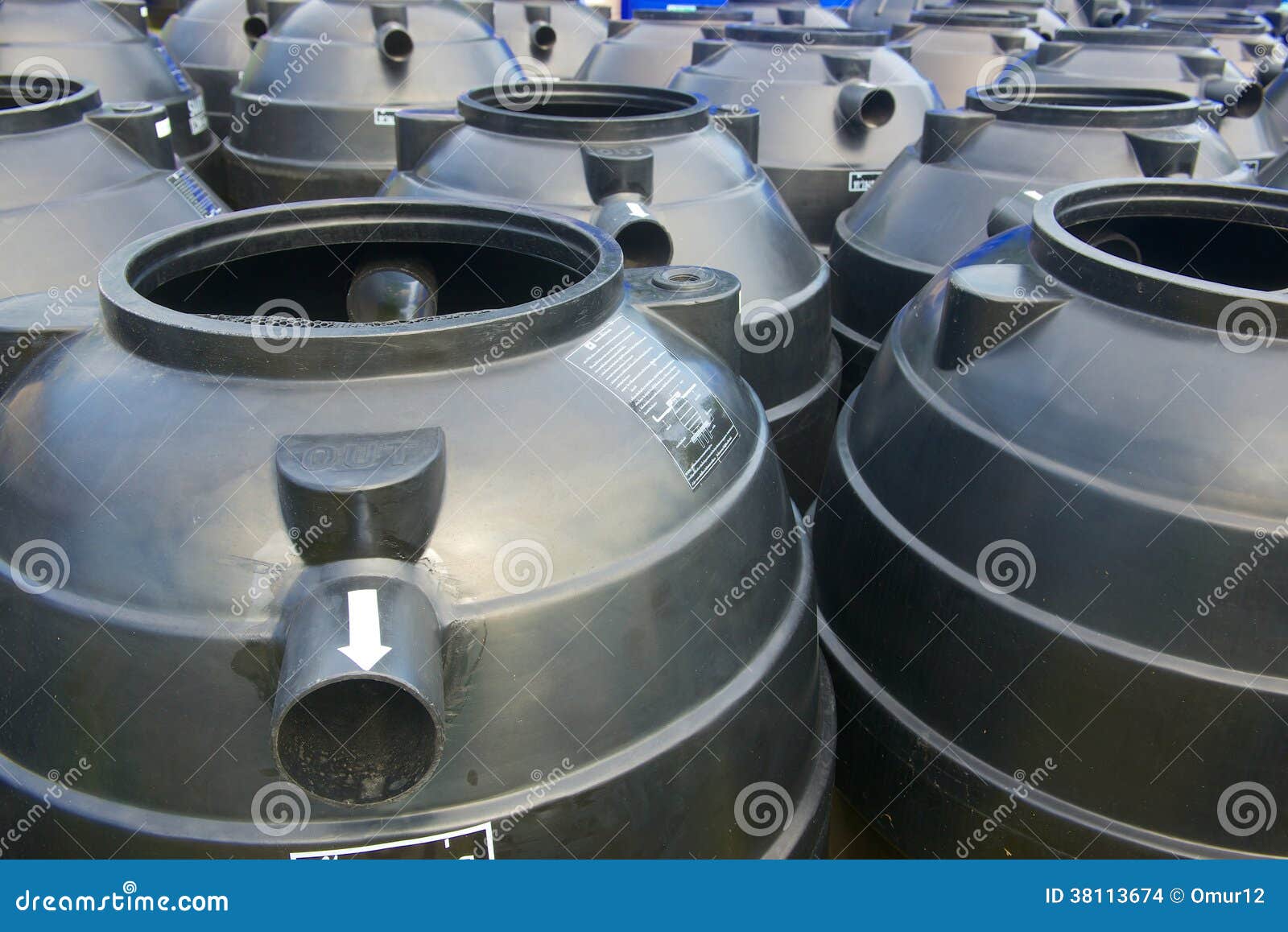 Black Plastic Water Storage Tanks Stock Photo Image of drinking, container 38113674