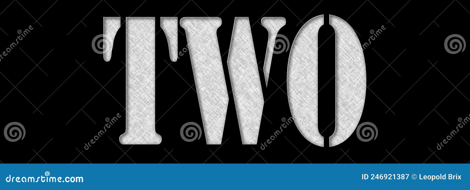 Word TWO punched stock illustration. Illustration of figure 246921387