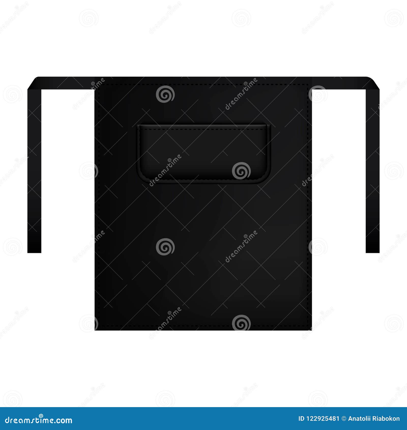 Download Black Pocket Apron Mockup, Realistic Style Stock Vector ...