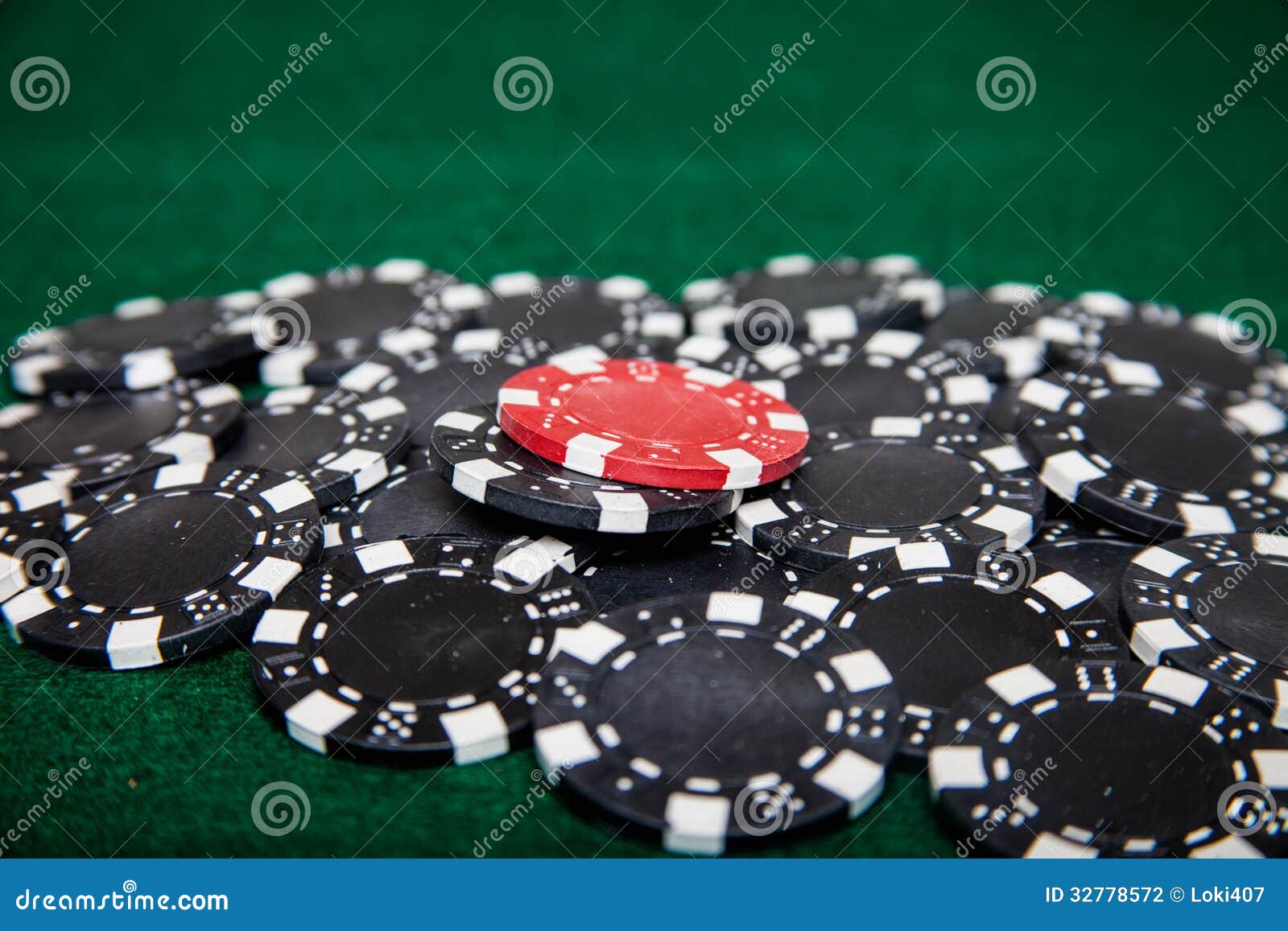 Black Poker Chips with One Red Stock Photo Image of poker, world 32778572