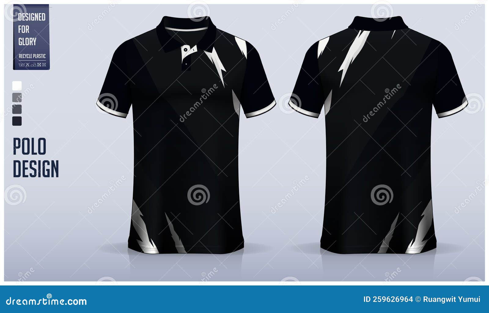 Black Polo Shirt Mockup Template Design for Soccer Jersey, Football Kit ...