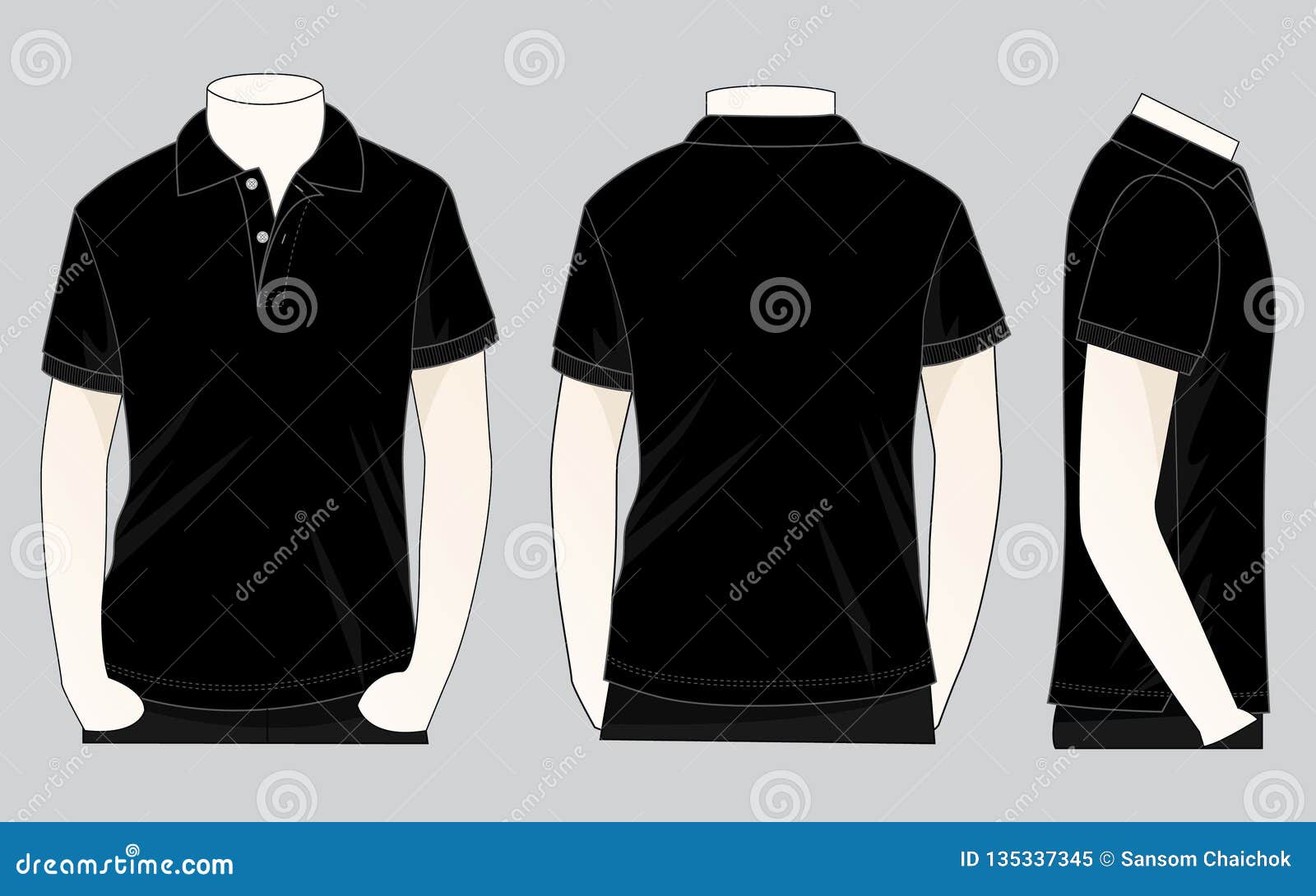 periskop projektör Alışveriş Merkezi black polo shirt front and back ...
