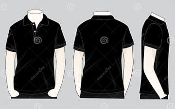 Men S Black Short Sleeves Polo Shirt Template Vector Stock Illustration ...