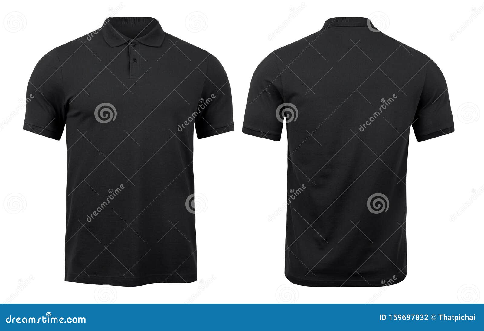 Black Polo Shirts Mockup Front and Back Used As Design Template ...