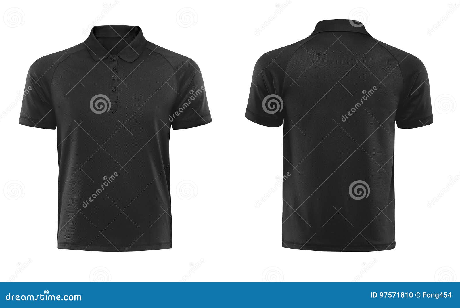 black polo tshirt  template  on white background.
