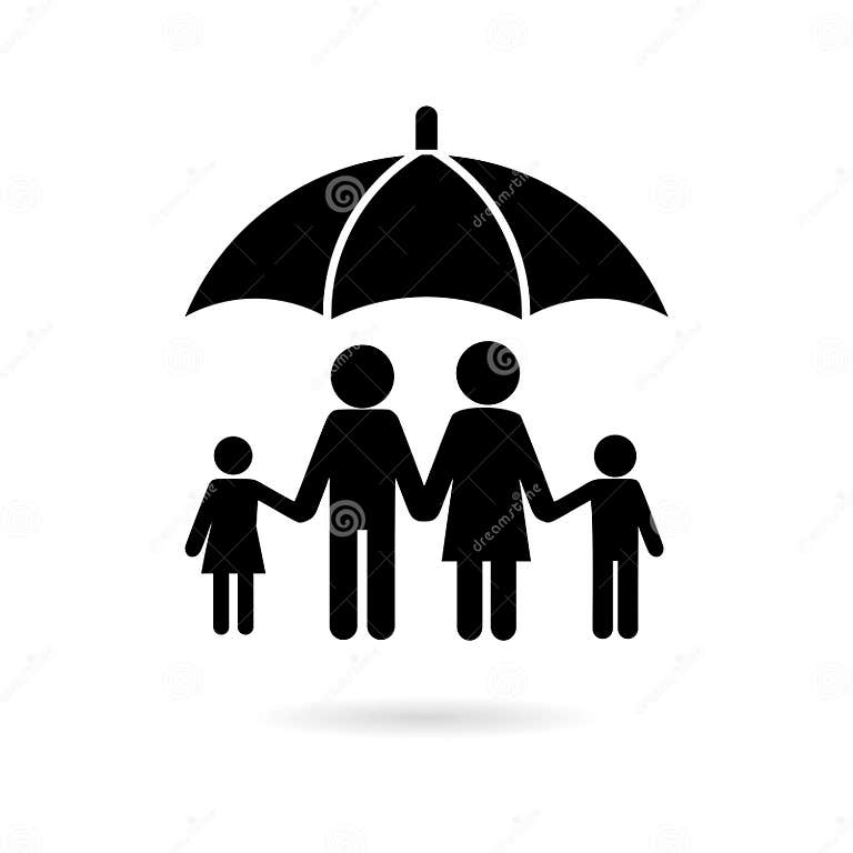 Black Protect Your Family Icon or Logo Stock Illustration ...