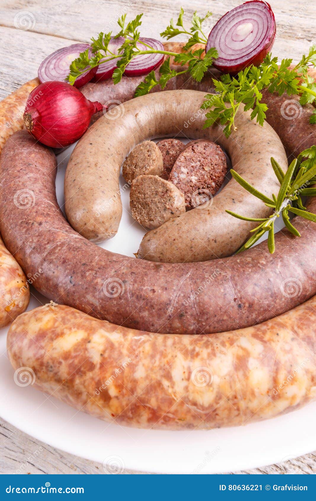 Black Pudding, White Pudding and Sausage Stock Image Image of slice, blood 80636221