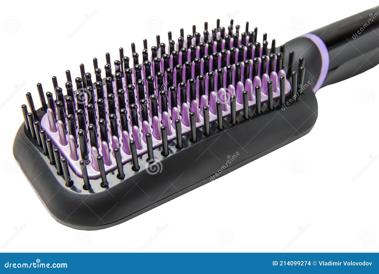 Black and Purple Electric Hair Straightening Brush, Isolated on a White  Background Stock Photo - Image of isolated, black: 214099274