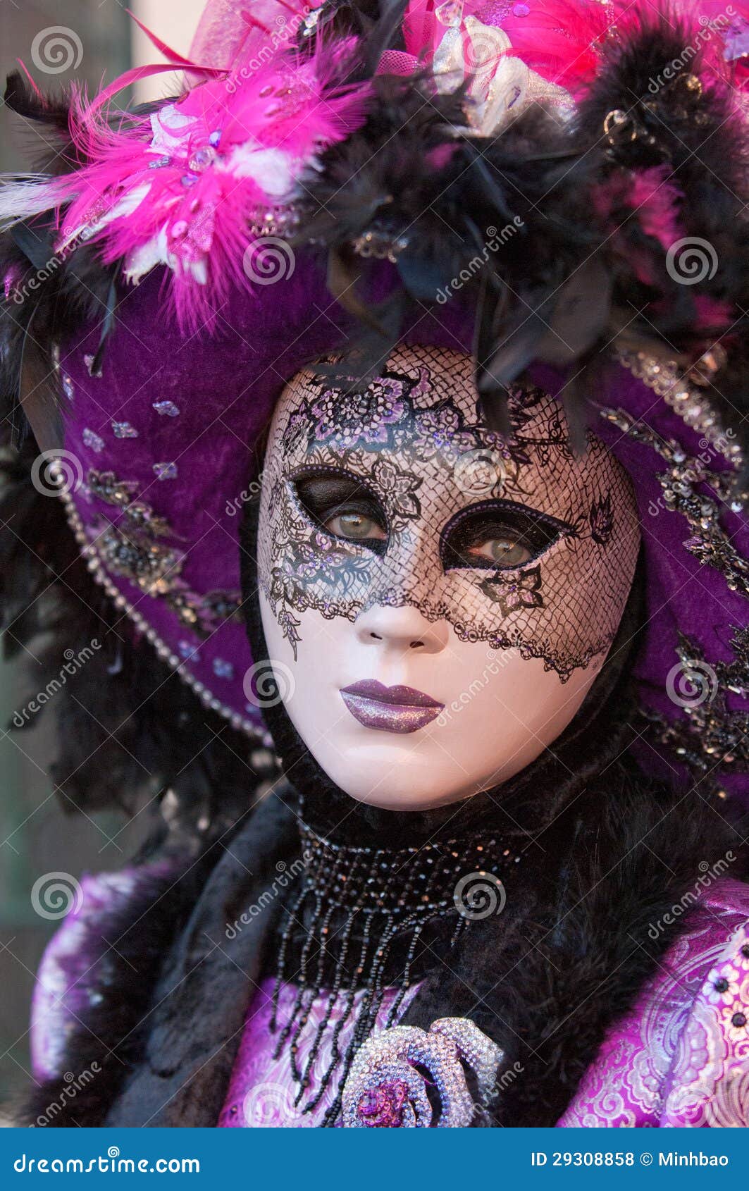 Black purple masked woman stock photo. Image of mask - 29308858