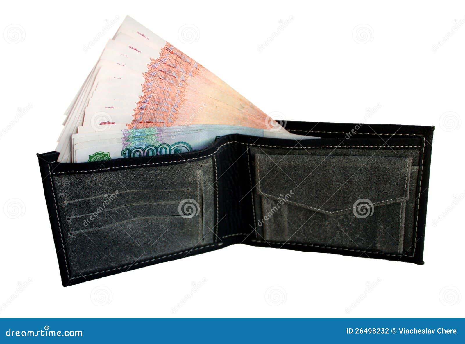 Black purse with money. stock photo. Image of finance 26498232