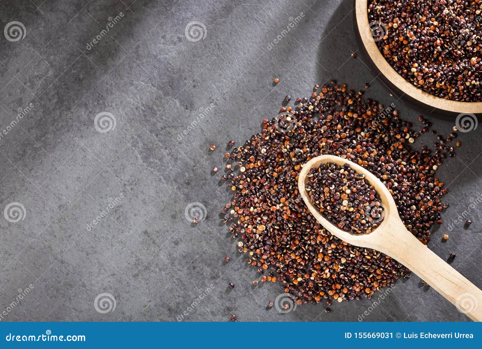 Black Quinoa Grain Chenopodium Quinoa. Text Space Stock Image Image